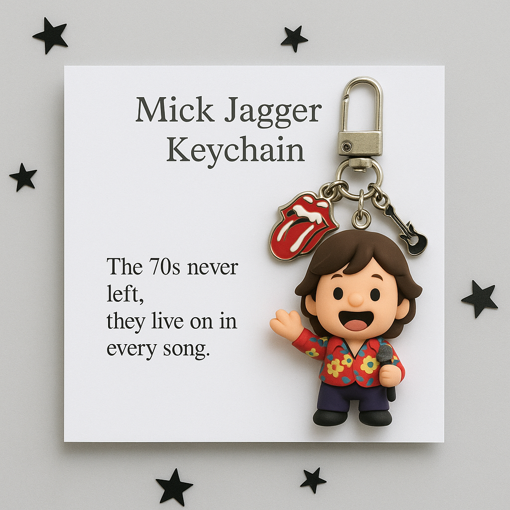 Mick Jagger Memorial Keychain