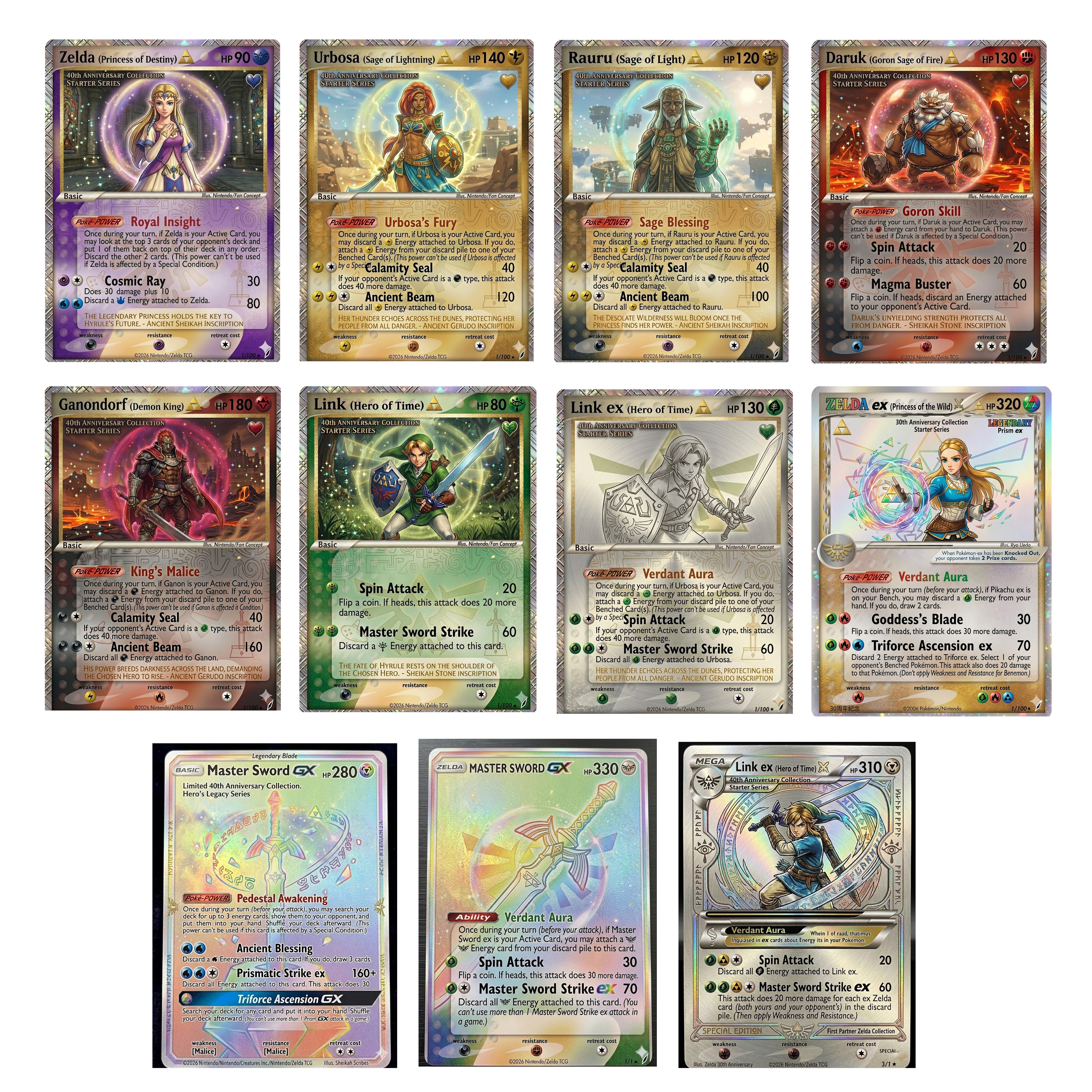 The Legend of Zelda 40th Anniversary Legacy TCG Cards