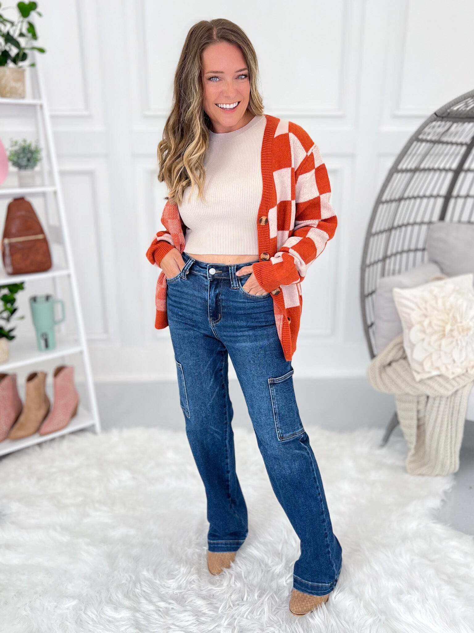 Carry On - Christmas Cargo Wide Leg Jeans- Final Sale