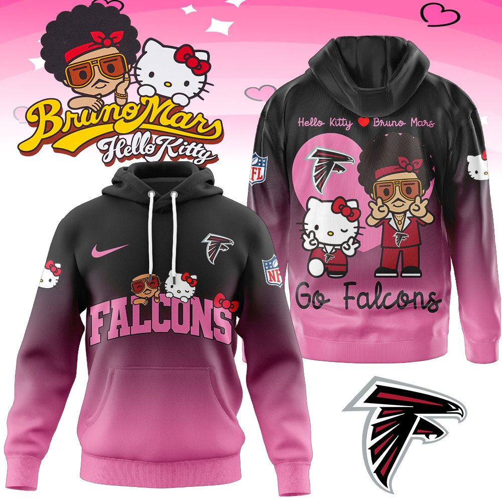 Atlanta Falcons | Premium NFL Hello Kitty And Bruno Mars 3D Hoodie NP