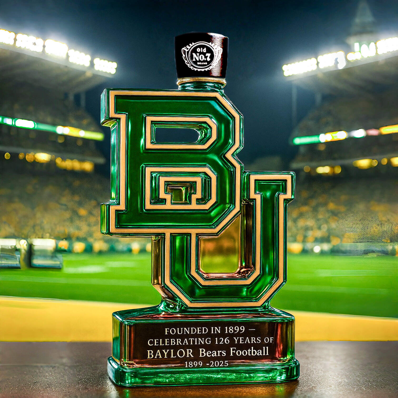 Baylor Bears Football 126th Anniversary Whiskey Bottle
