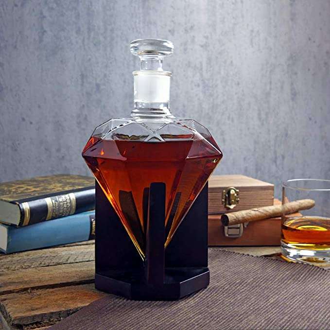 Diamond-shaped whiskey bottle