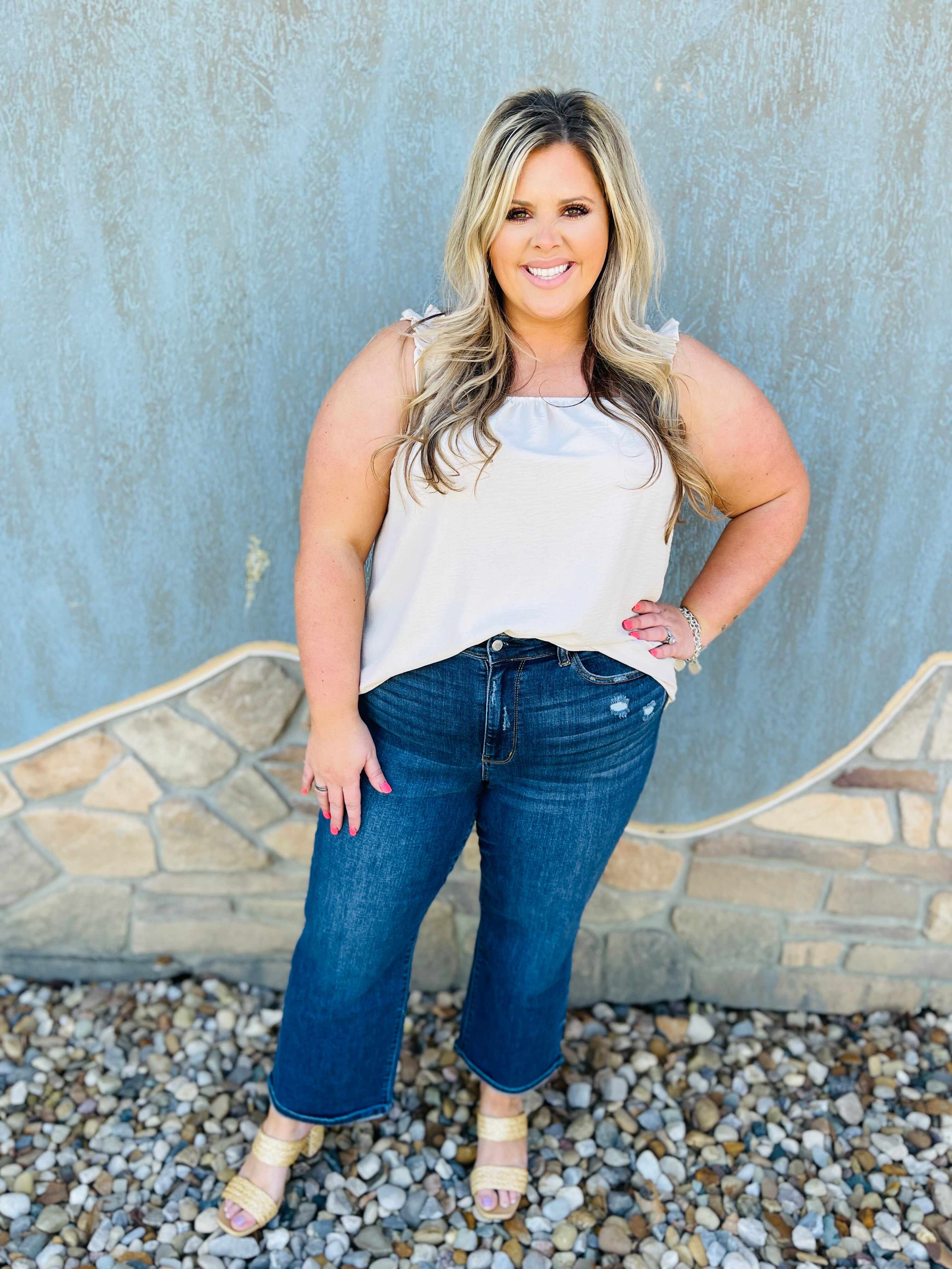 REG/CURVY No Bad Days Cropped Wide Leg Jeans