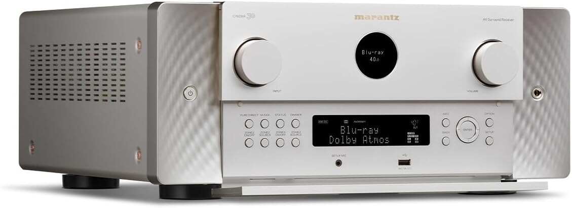 Marantz Cinema 30 11.4 Channel 8K Home Theater Receiver with Dolby Atmos & IMAX Enhanced Audio (Silver/Gold)