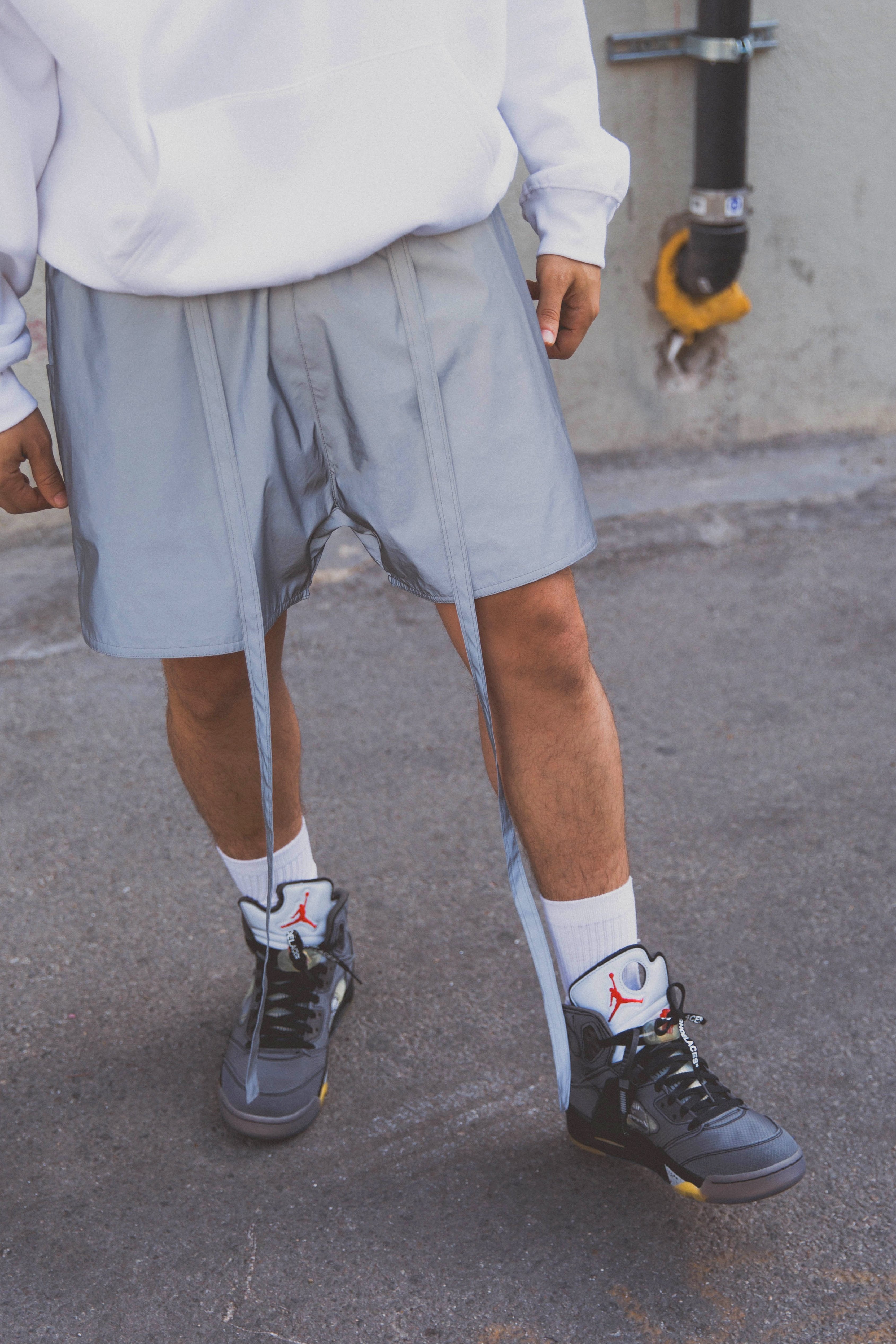 Nylon Carpenter Shorts - Silver