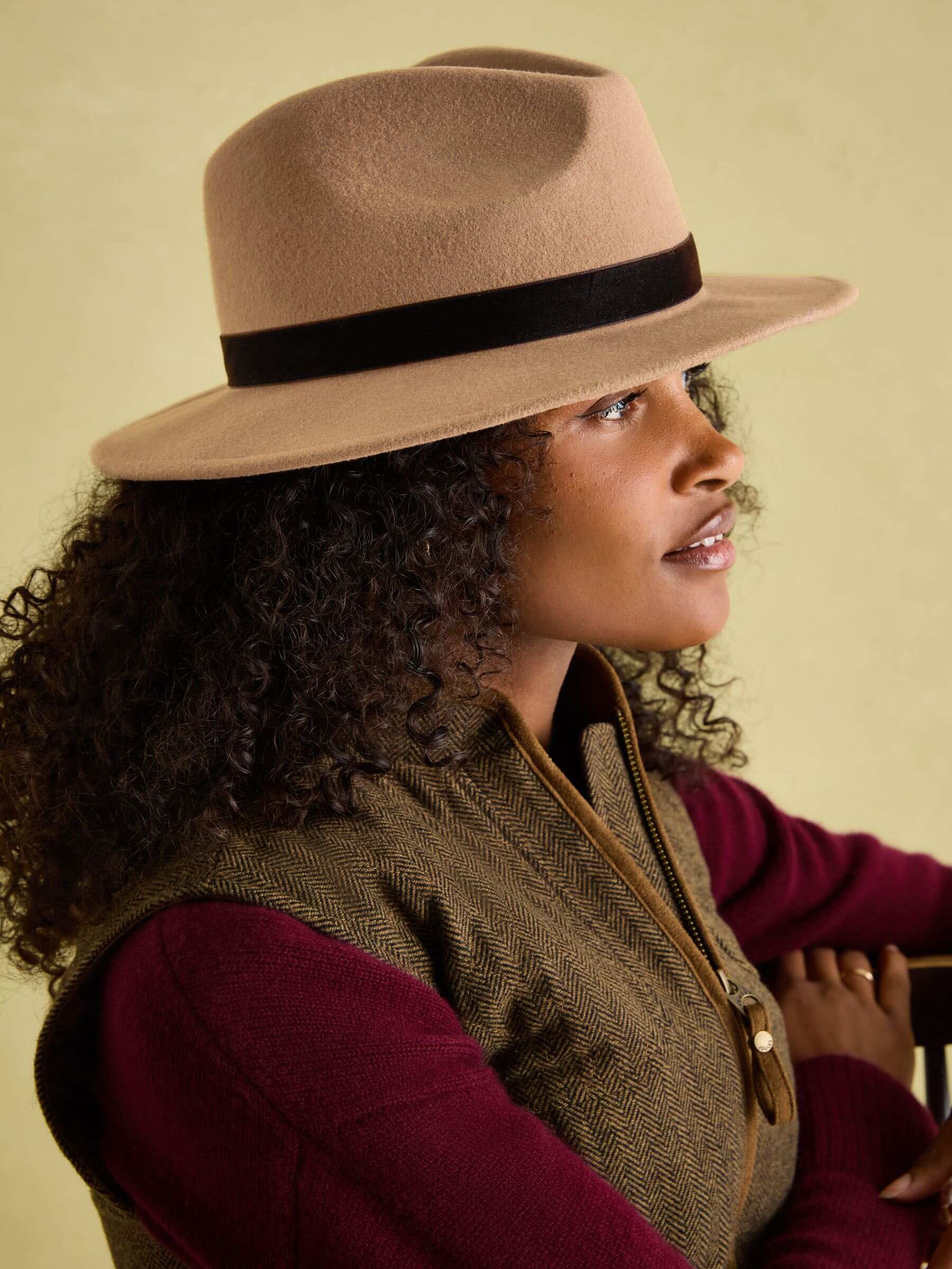 Maude Brown Wool Fedora Hat