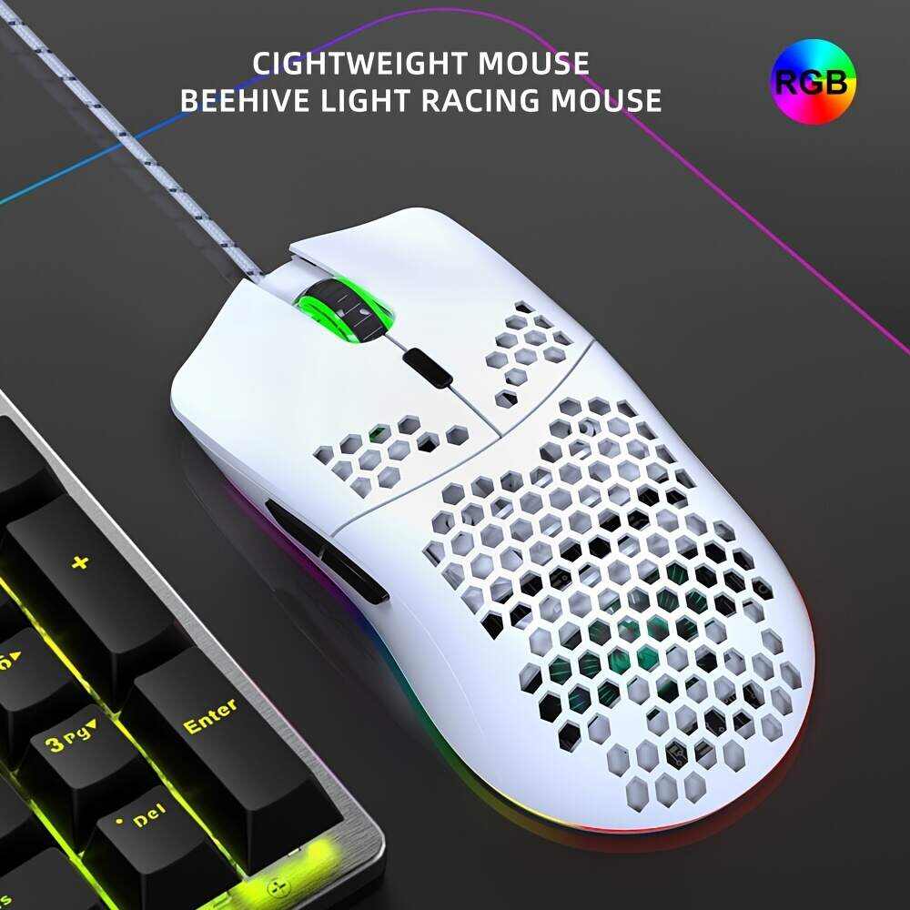 HXSJ Wired Gaming Mouse With RGB Lighting, 6 Programmable Buttons, And Switch Support For All Games