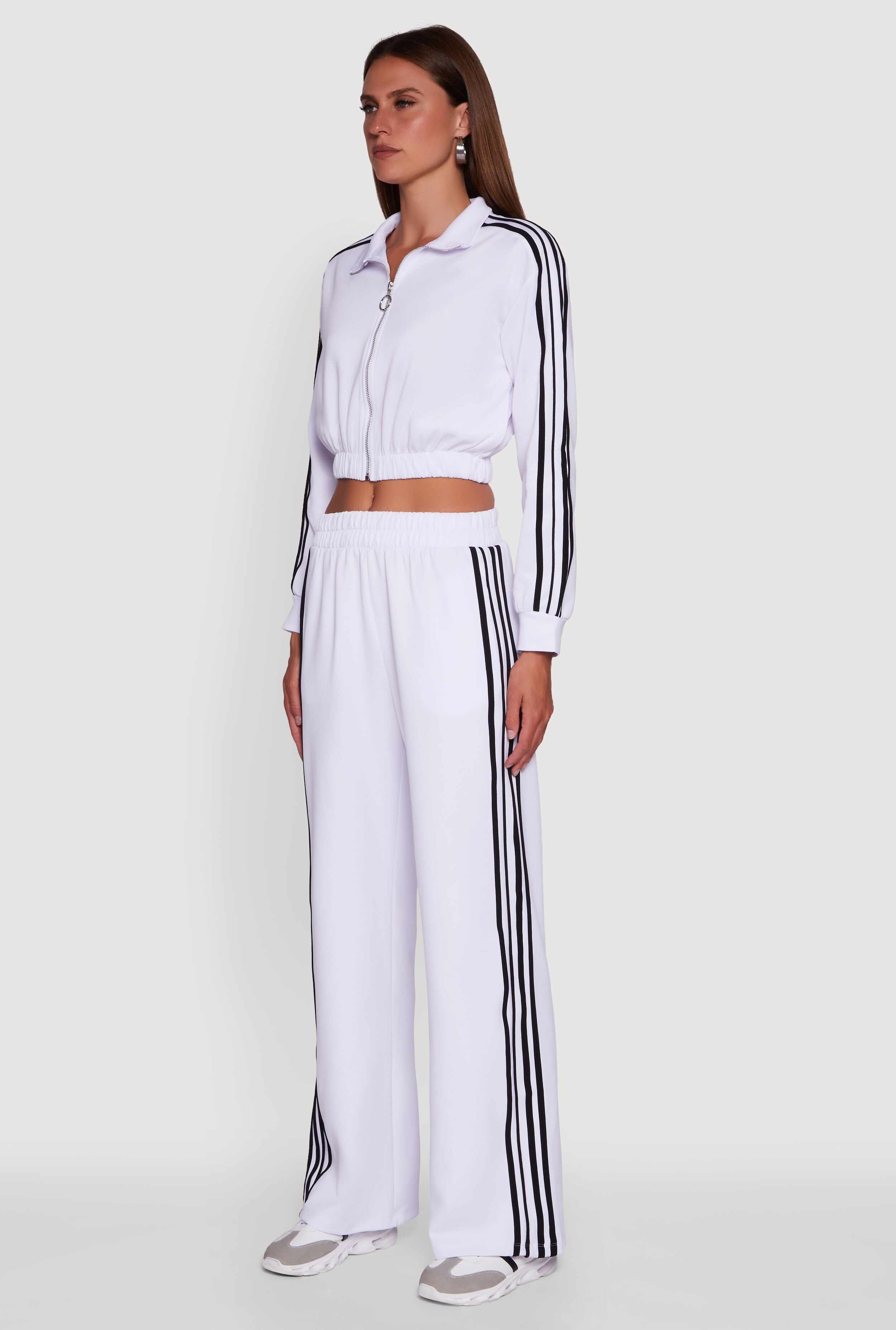 Collared Contrast Trim Zip Front Track Jacket