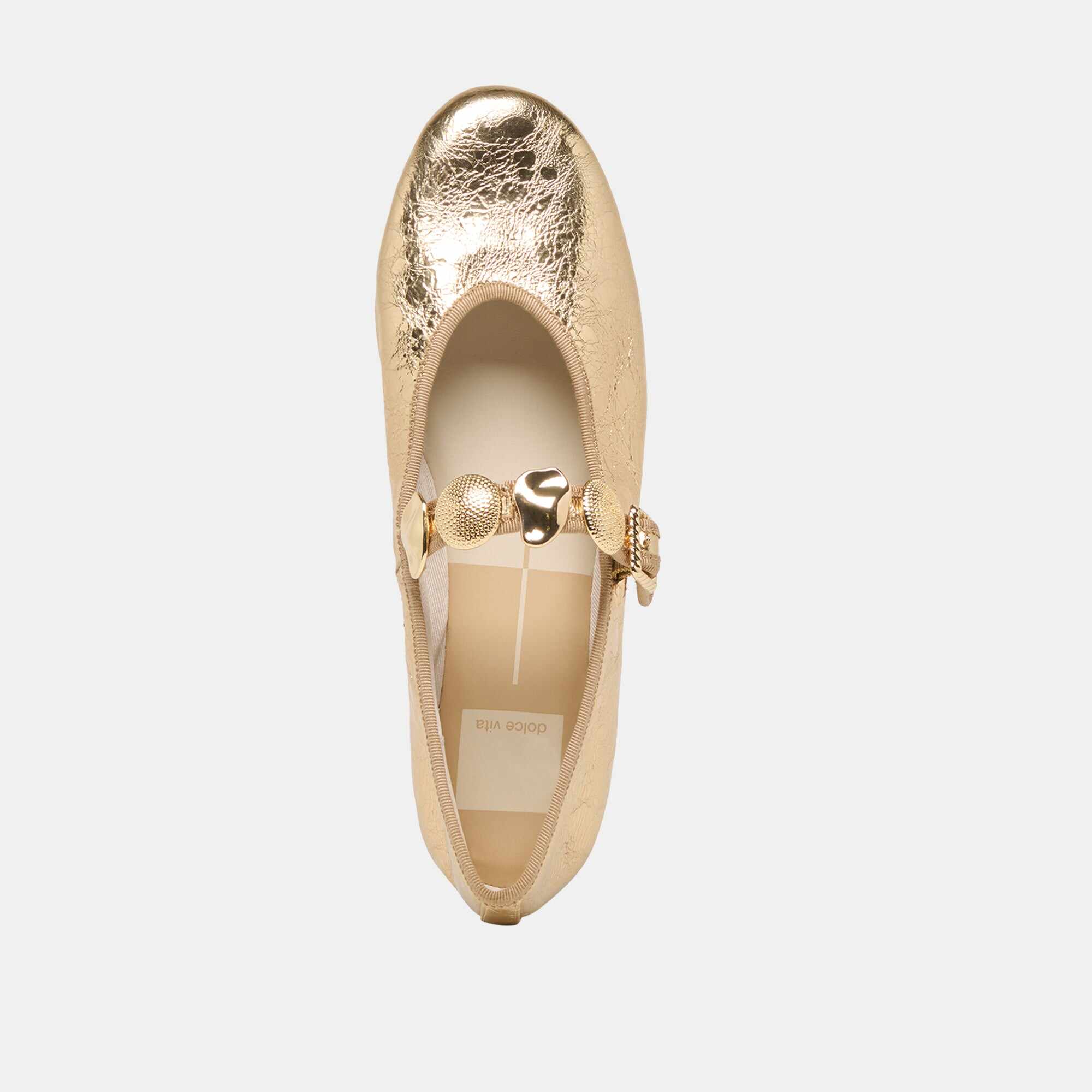 RELAN BALLET FLATS GOLD DISTRESSED LEATHER