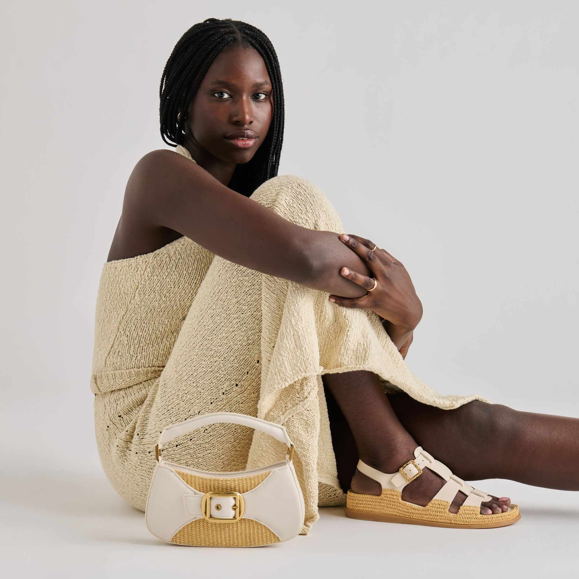 SHENNA SANDALS BONE LEATHER