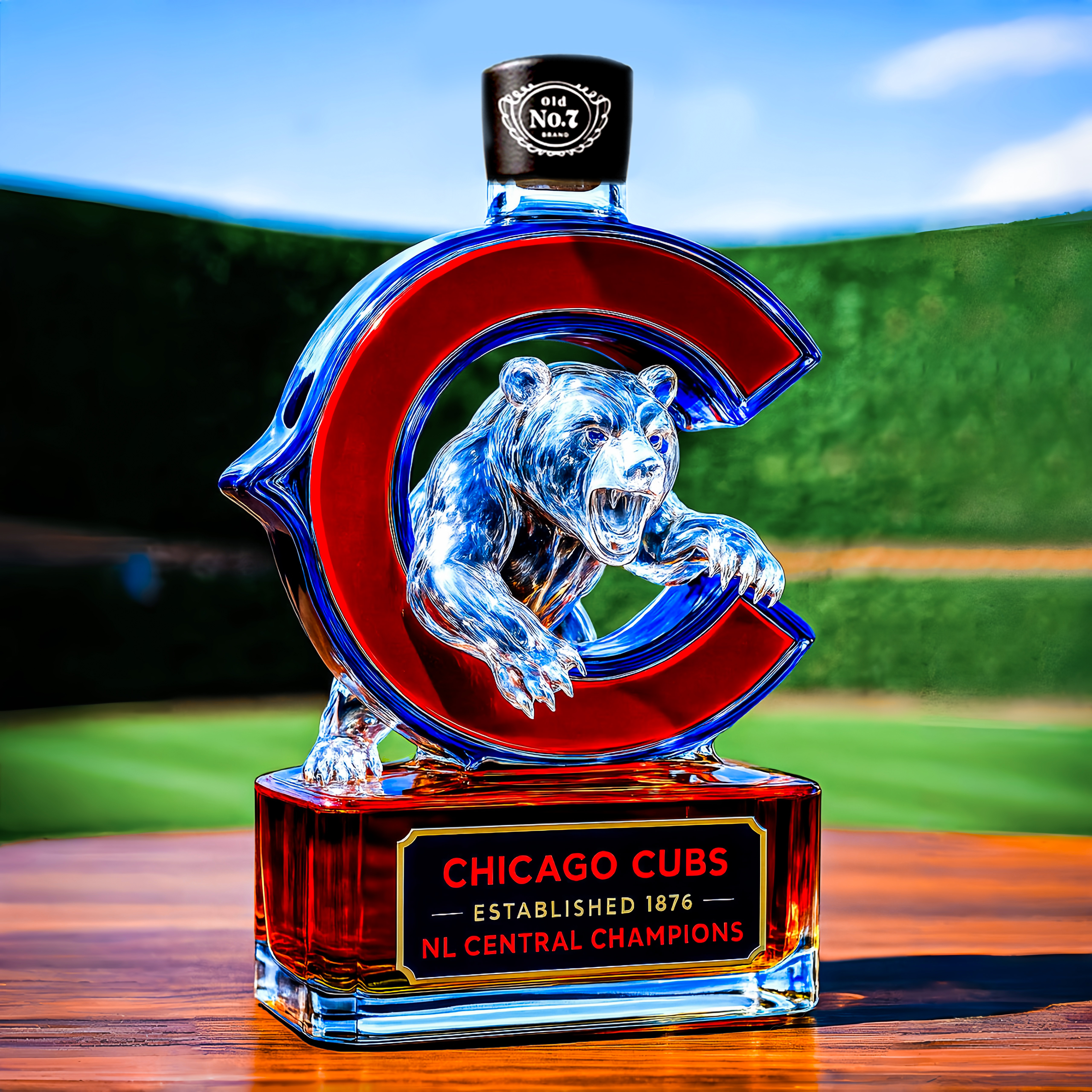 Chicago Cubs Whiskey Bottle