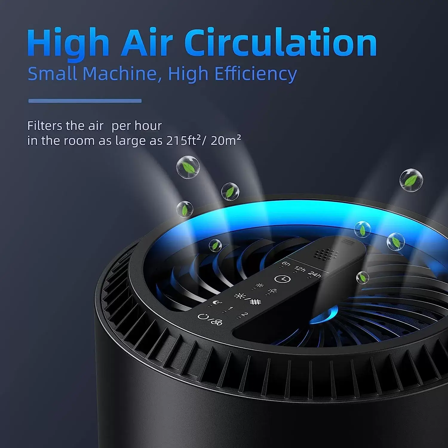 AROEVE Air Purifiers for Home, HEPA Air Purifiers Air Cleaner For Smoke Pollen Dander Hair Smell Portable Air Purifier with Sleep Mode Speed Control For Bedroom Office Living Room, MK01- White