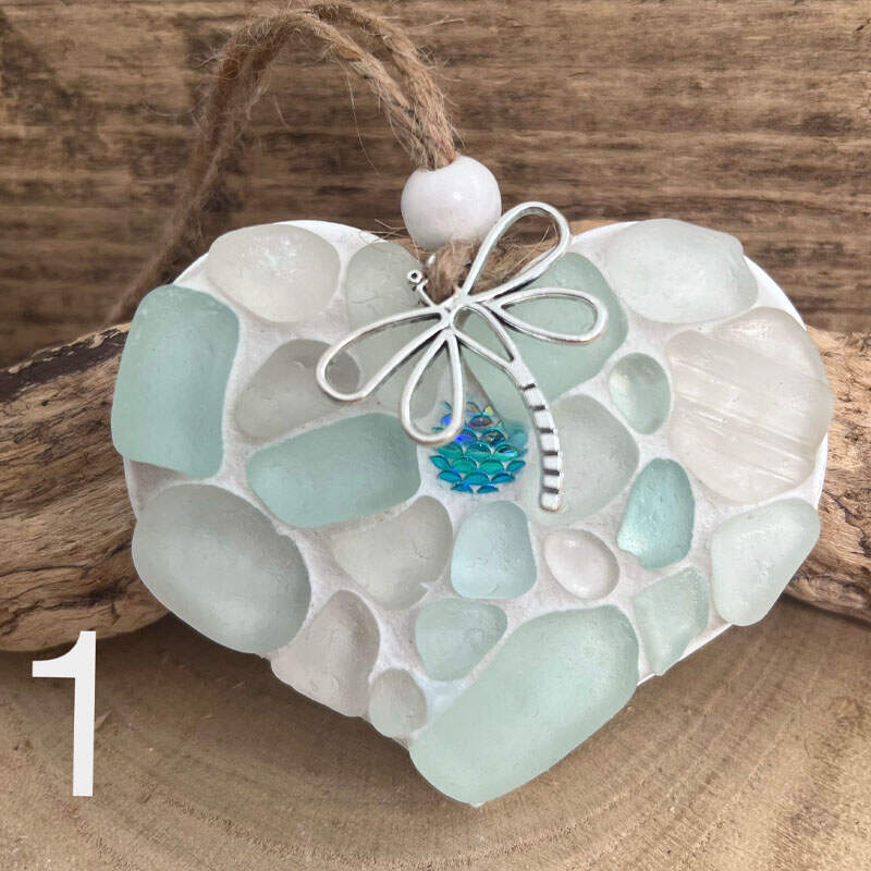 Sea Glass Heart Shape Ornament