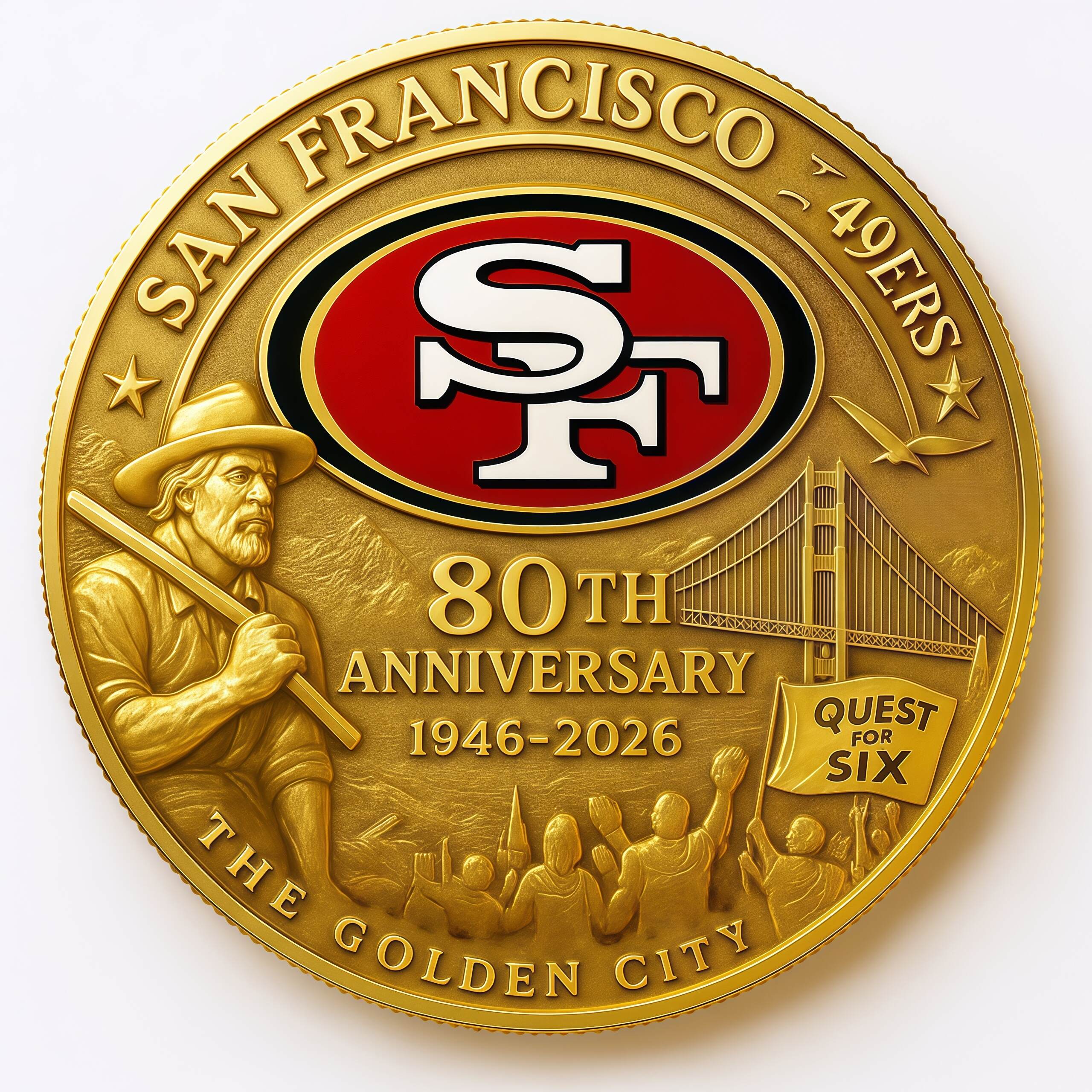49ers 80th Anniversary Legacy Coin / Faithful to the Bay Collector’s Edition