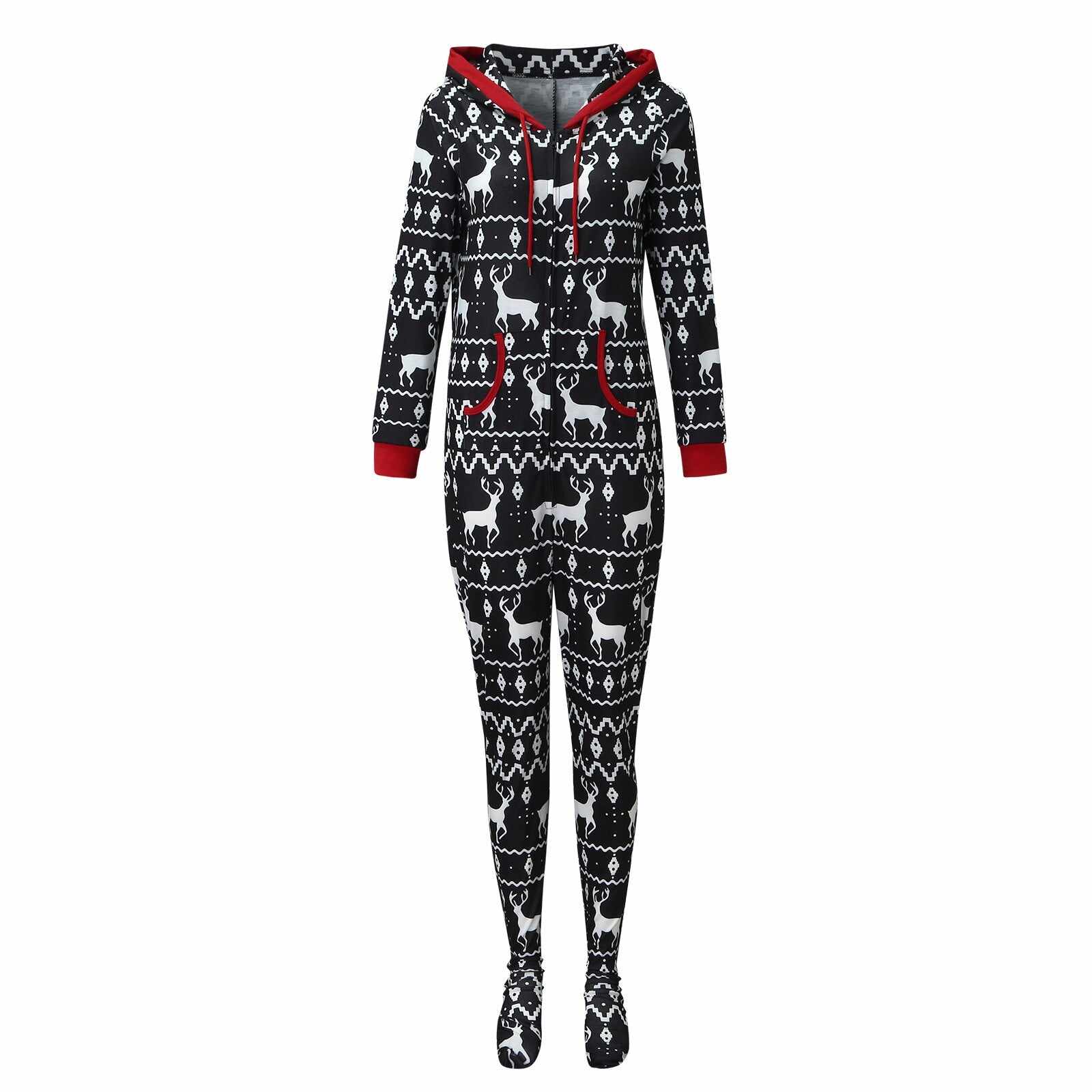 Family Christmas Matching One-Piece Pullover Pajama Set