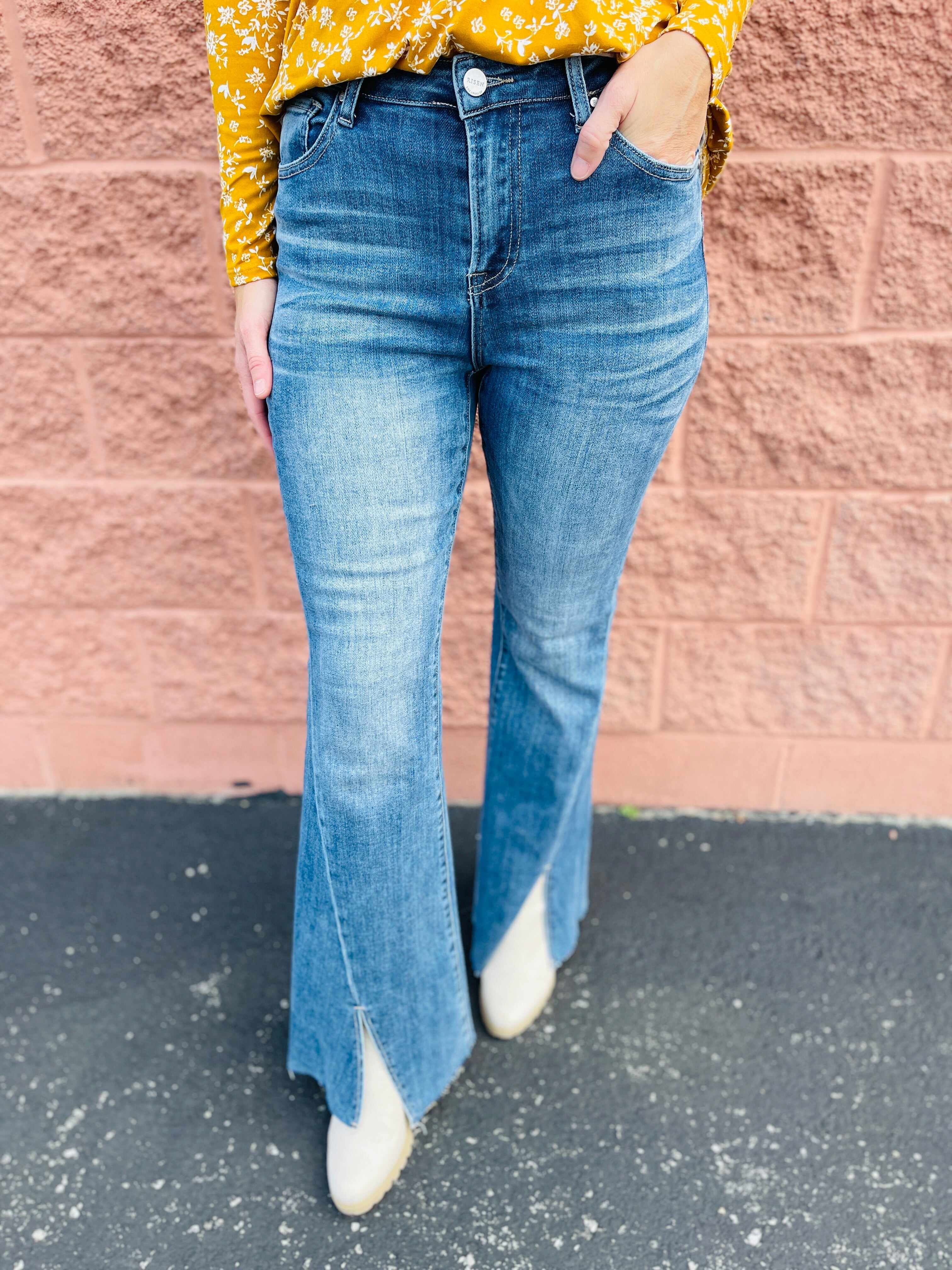 Risen Plus/Reg Hi-Rise Twist And Shout Your Love Flare Jeans