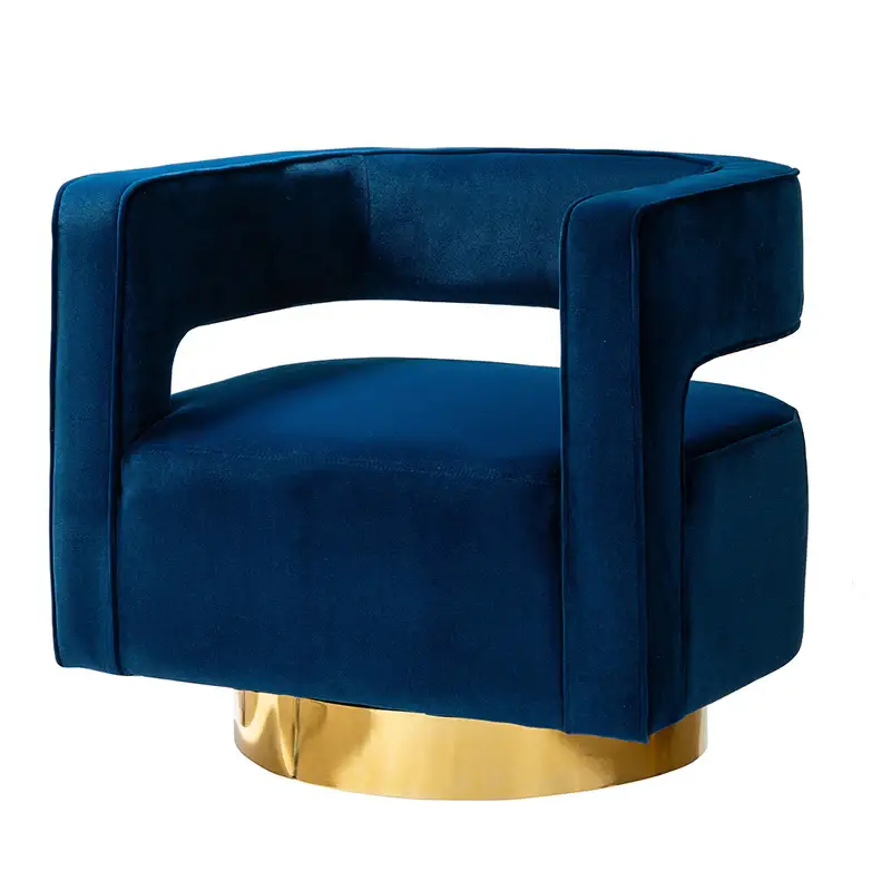 Agata Velvet Swivel Barrel Armchair