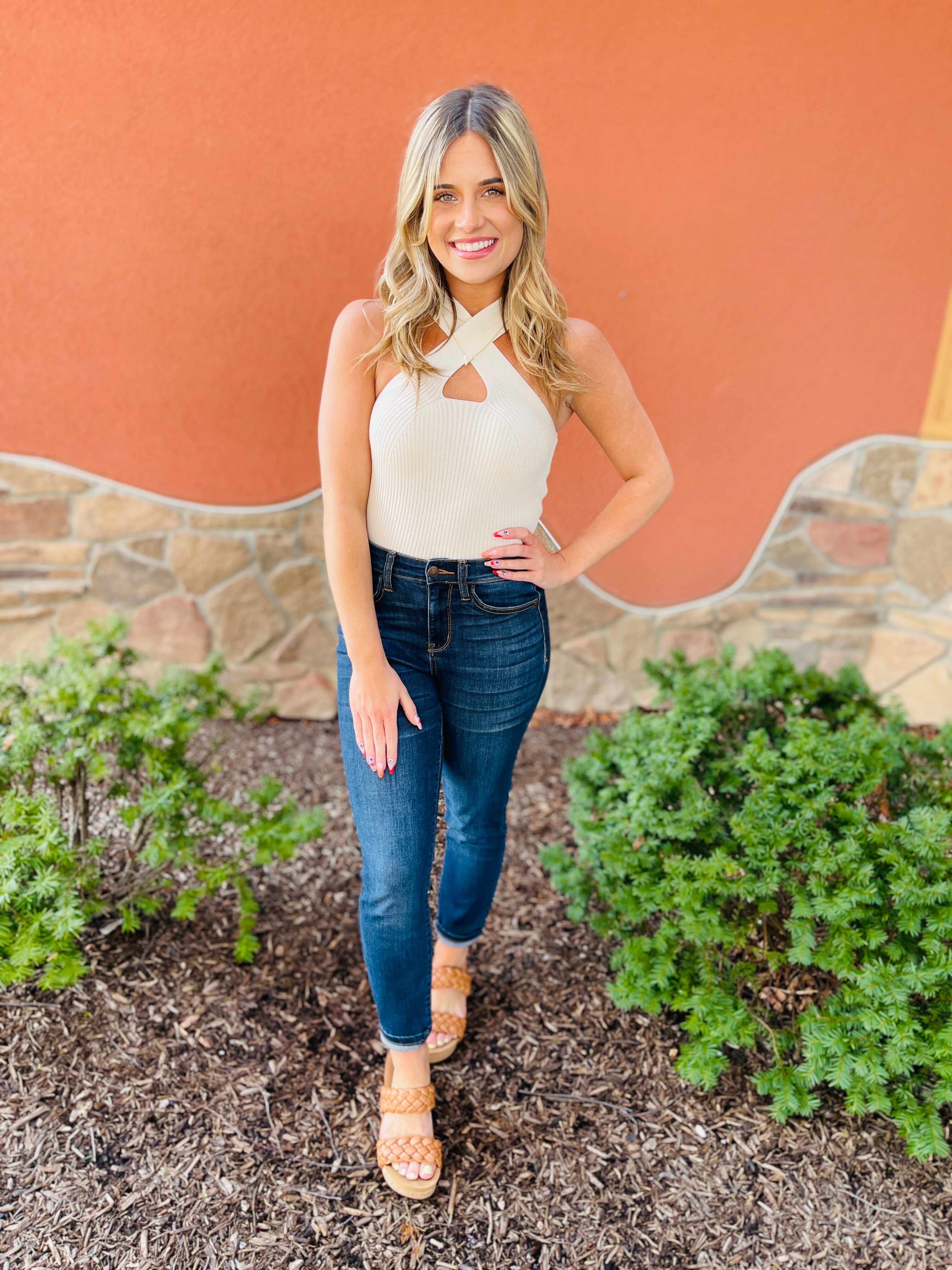 Reg/Curvy Blessed and NonDistressed Relaxed Fit Jeans