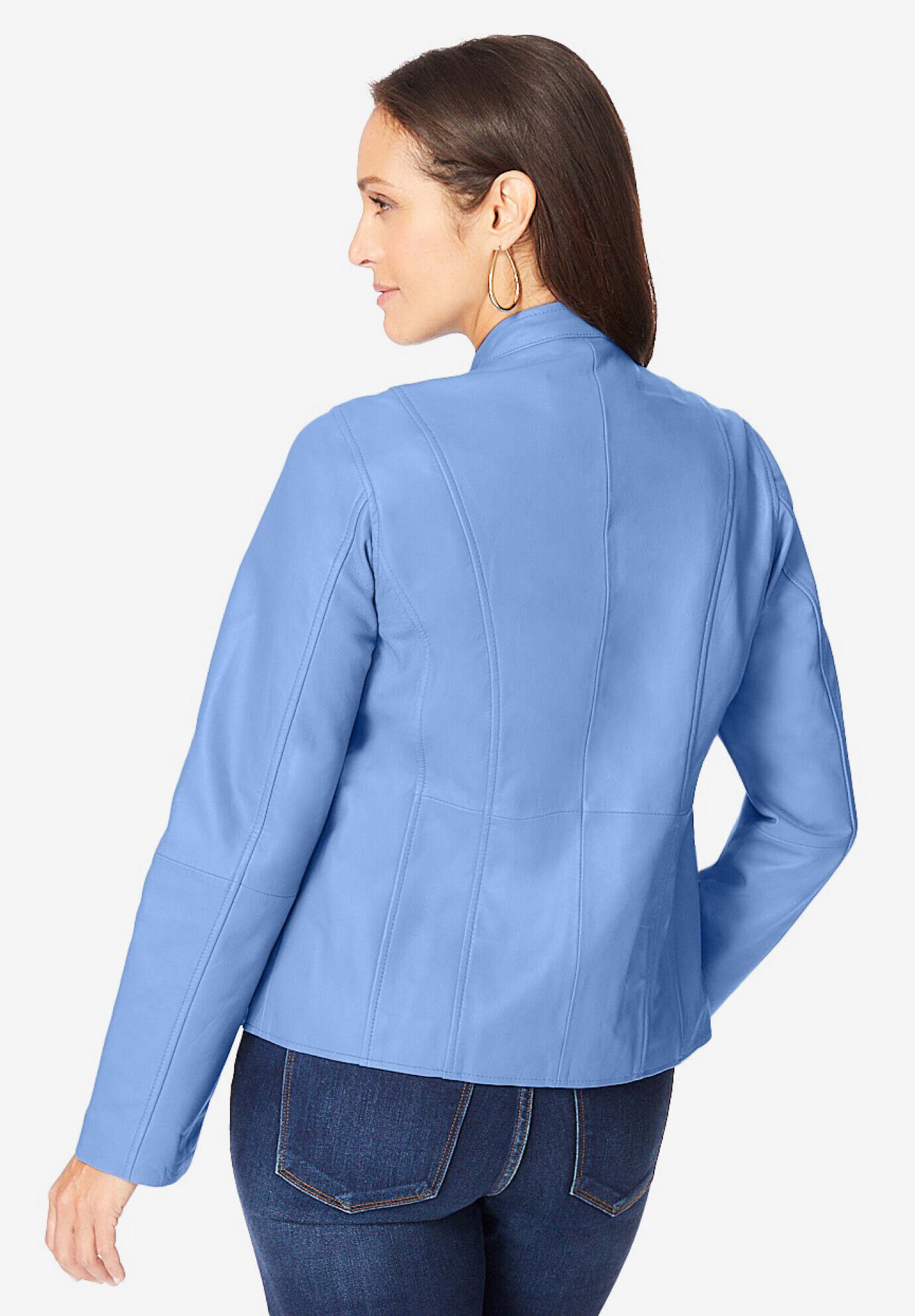 Zip Front Leather Jacket