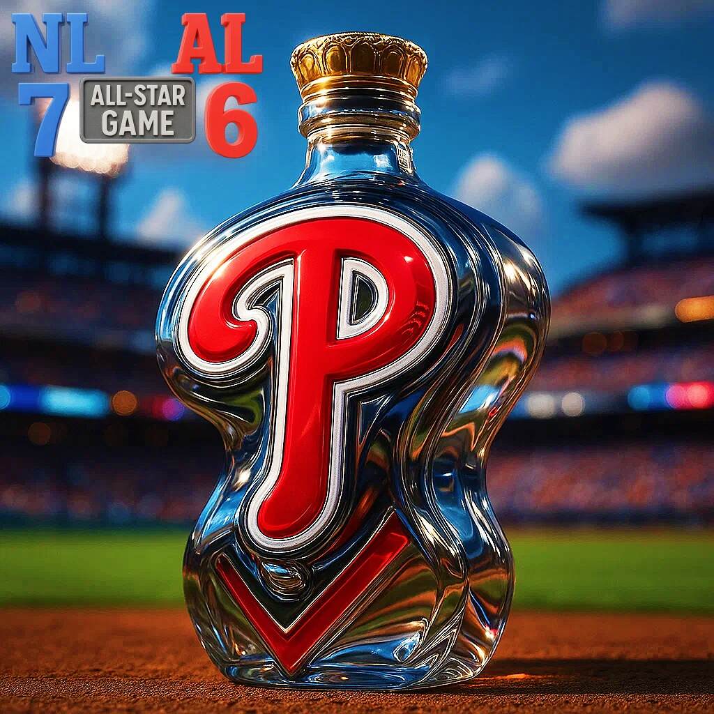MLB All-Star Game Philadelphia Phillies Whiskey Bottle