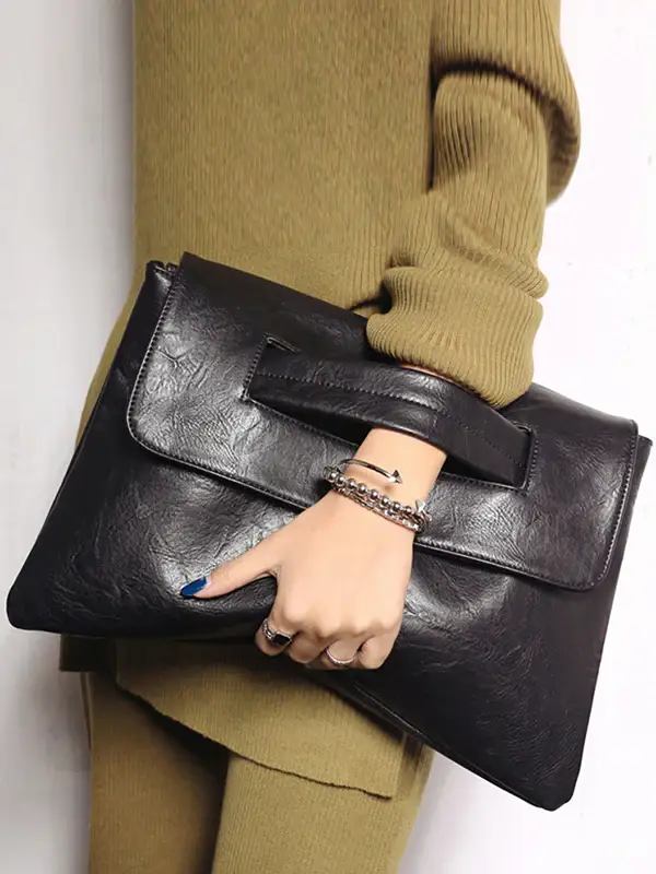 Oversized Fold-Over Clutch Bag