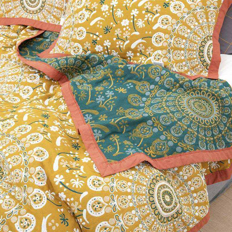 Flower Fireworks Pattern Cotton Gauze Quilt