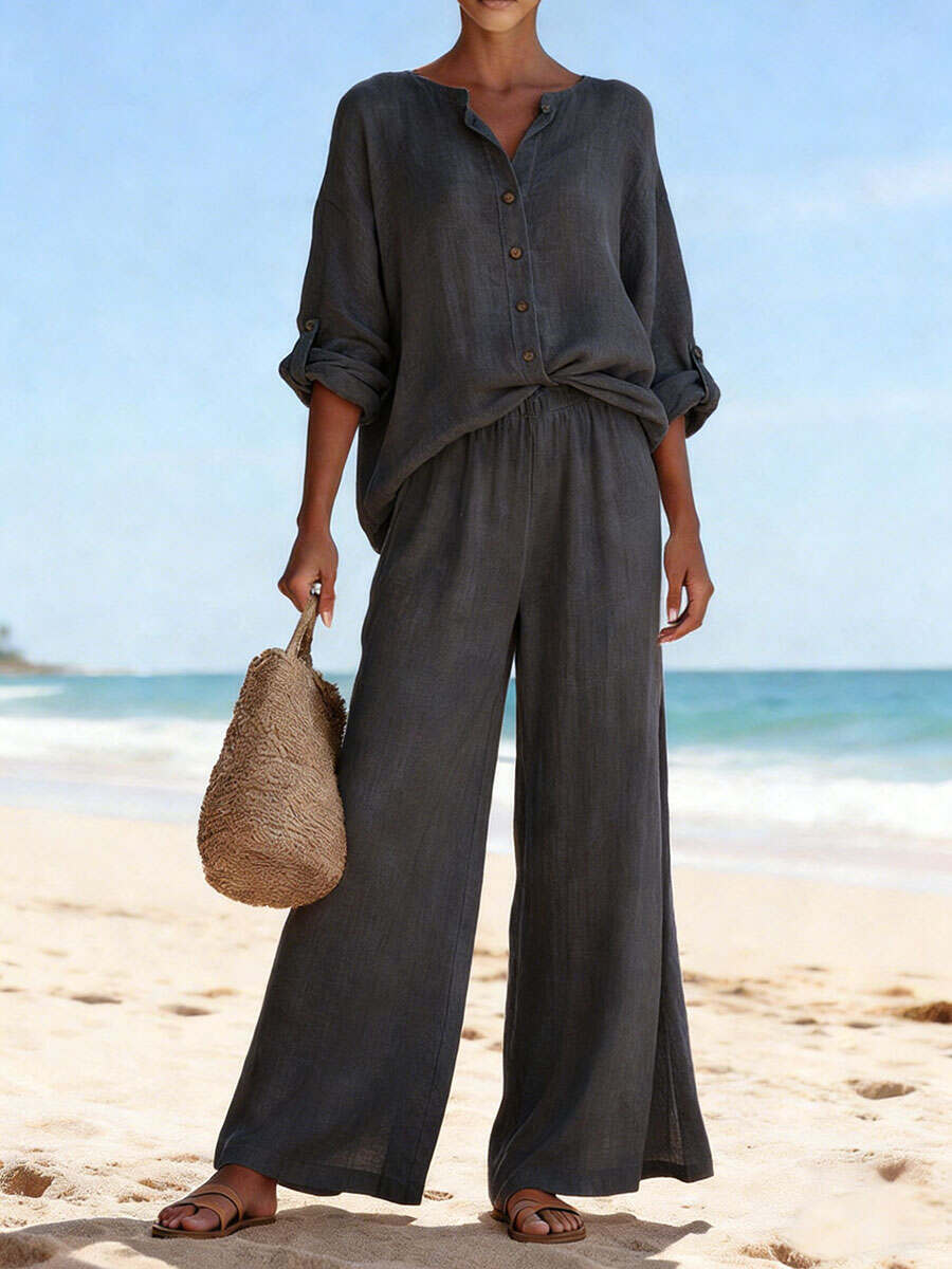 🔥Summer Arrivals🌟Casual And Cozy Minimalist Linen Two-piece Set