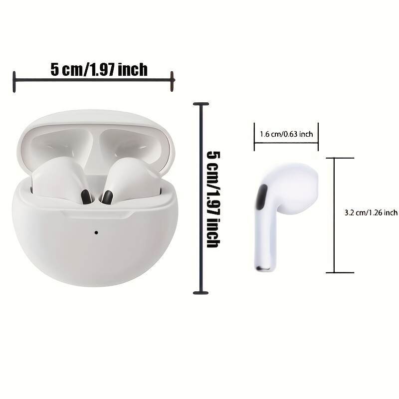 New Pro 6 Tws Waterproof In-Ear Hi-fi Stereo Wireless Earbuds Sports Life Headphones Air Pro 6 Gaming Headset For Iphone Android Ios, Earphones As Gift For Women Kids Children Men Adults