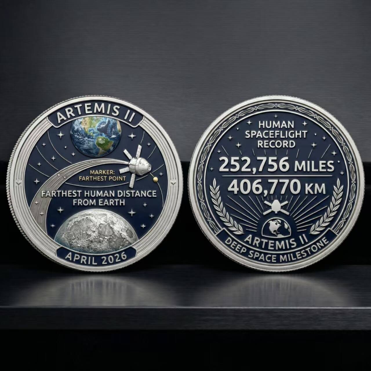 🌌 Artemis II: 252,756 Miles Record – Legacy Challenge Coin