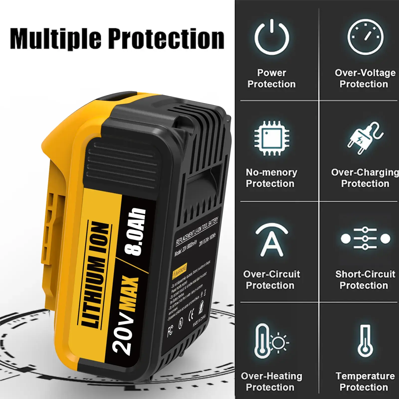 8.0Ah Lithium Battery for 20V