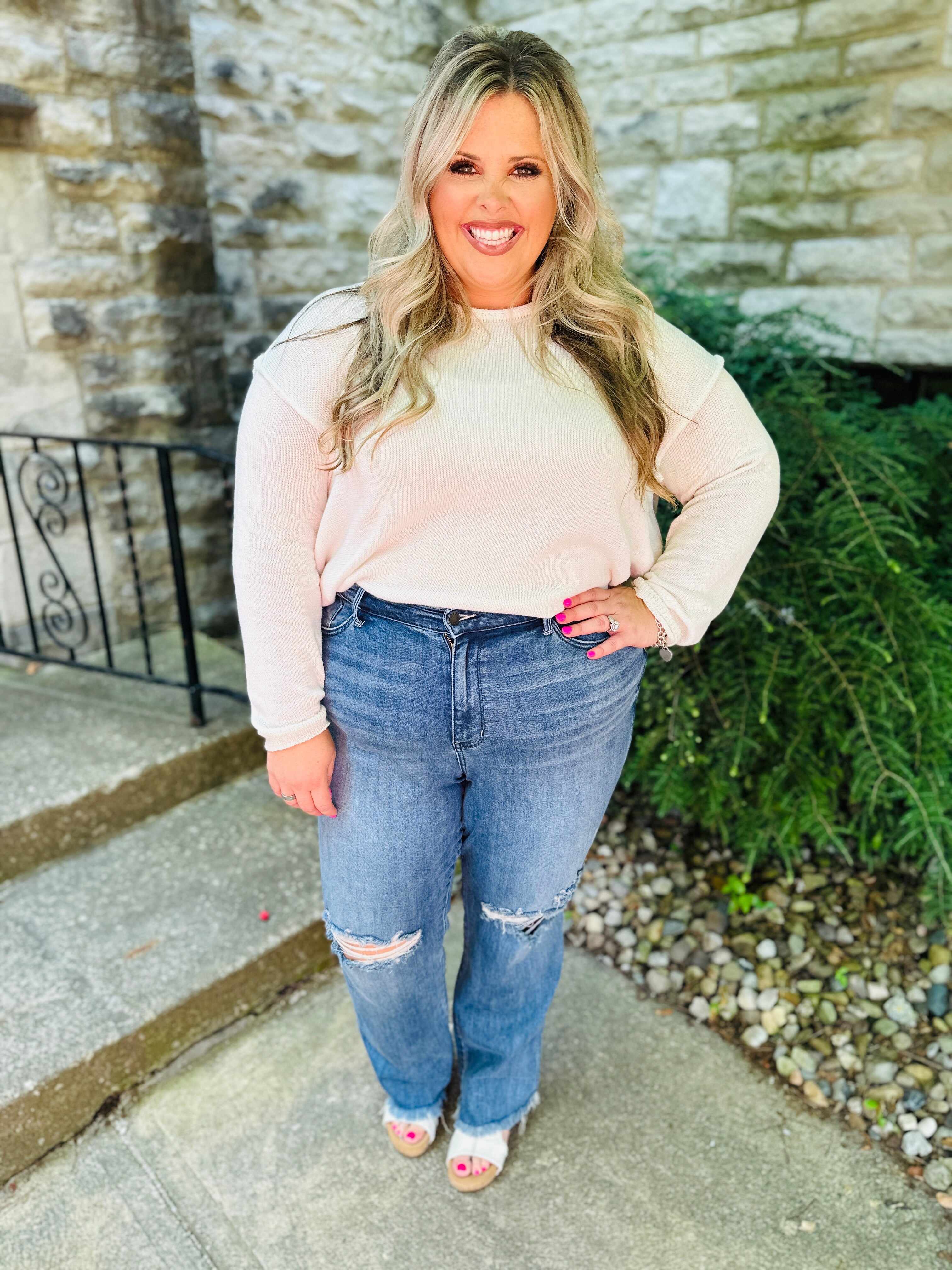 REG/CURVY Straight Up Wide Leg Straight Jeans