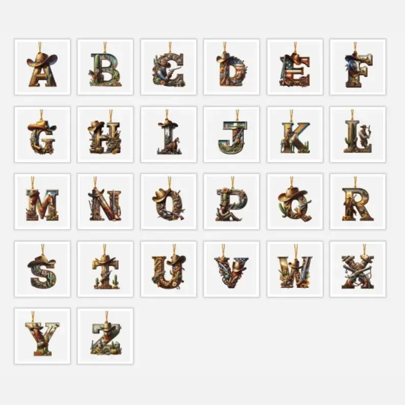 Personalized Western Style Letter Flat Ornament