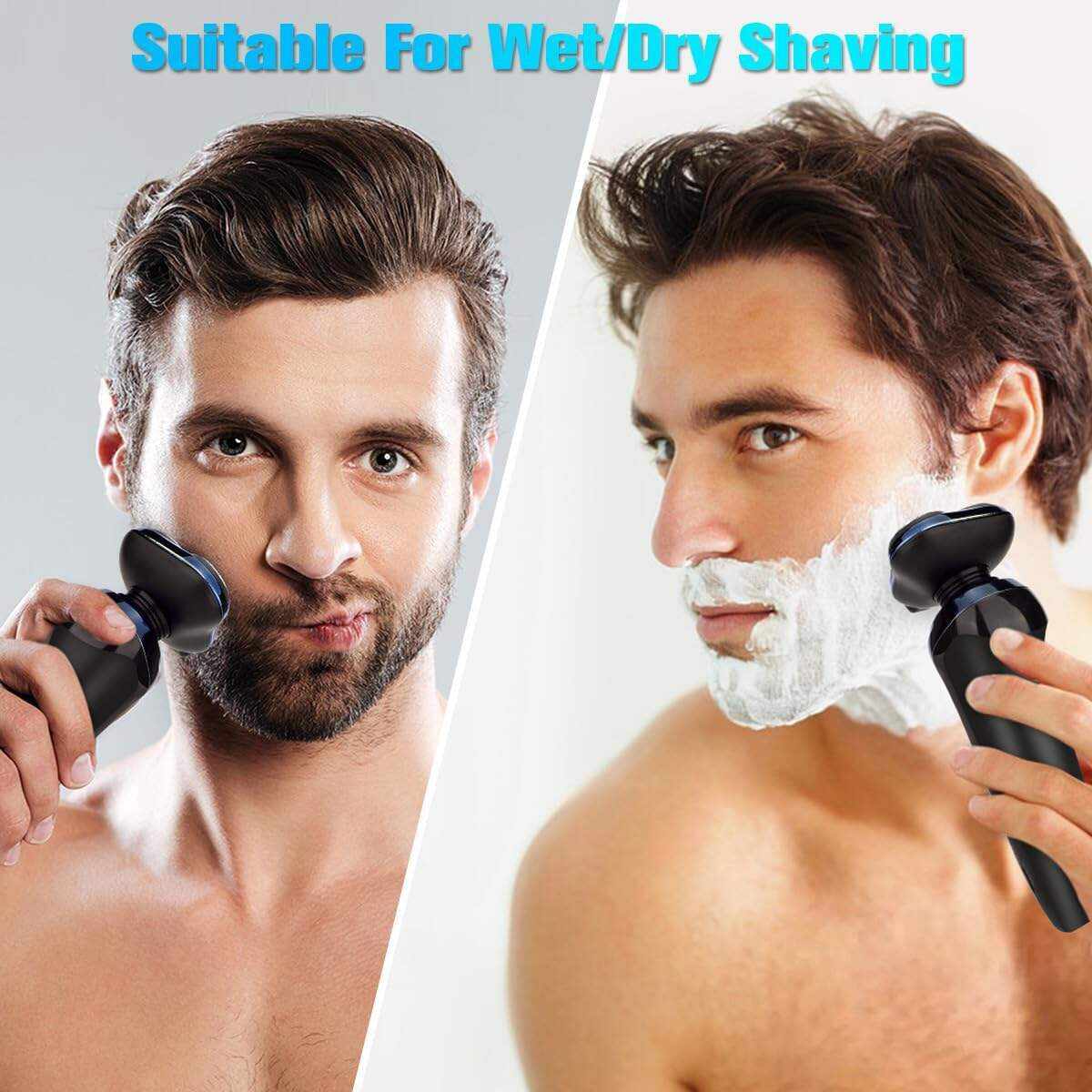 Electric Razor for Men, 2023 Men’s Electric Shavers Rotary LED Display/Waterproof/Rechargeable, Electric Shaver for Men Cordless Floating Head Replaceable Blades Portable Travel Razor Idea Gift