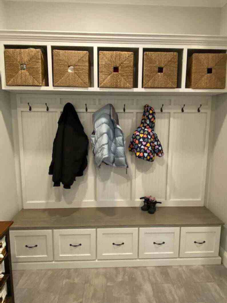NEW YORK 5-section Mudroom bench with storage
