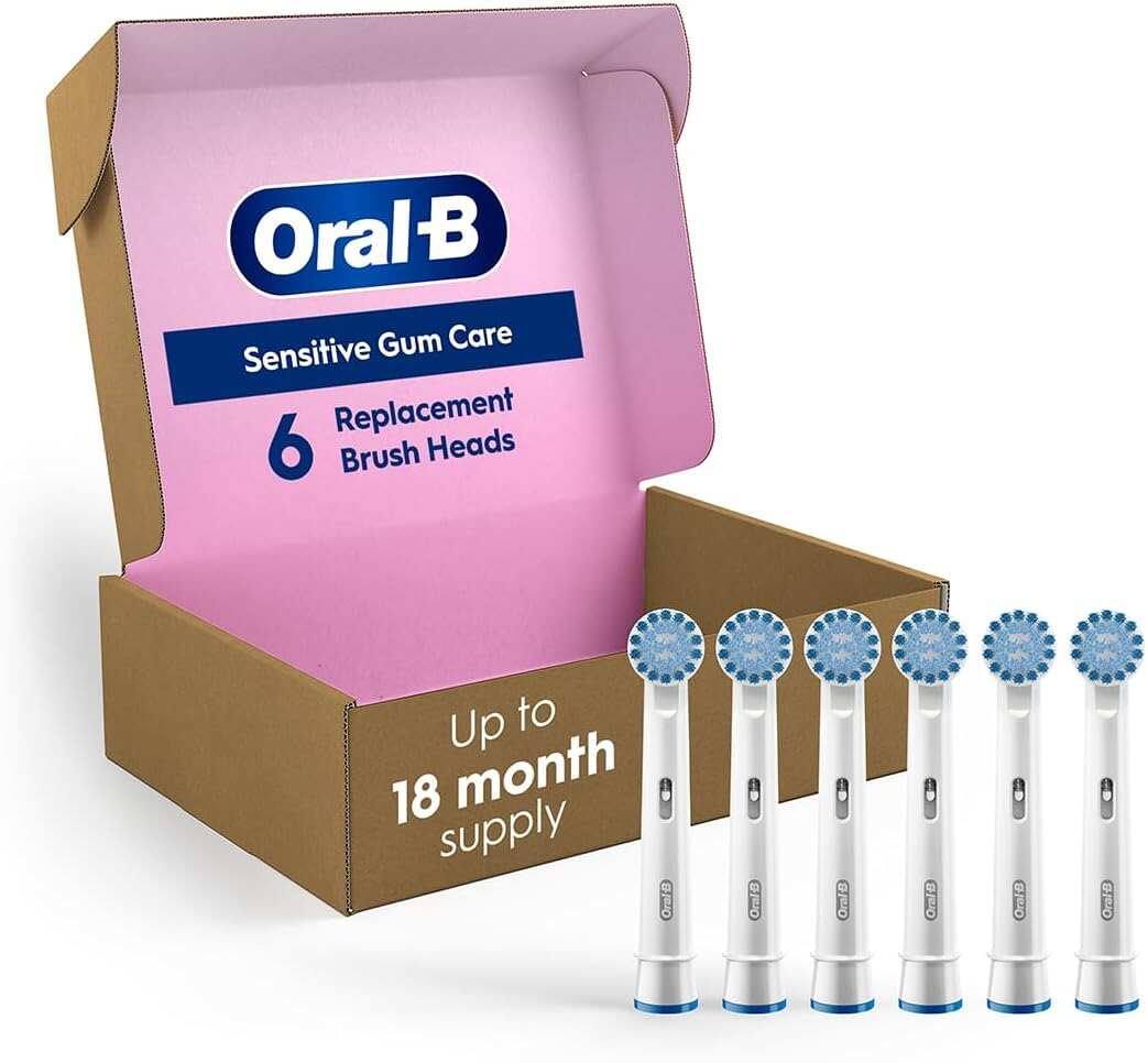 Oral-B Sensitive Gum Care Electric Toothbrush Replacement Brush Heads Refill, 3 Count