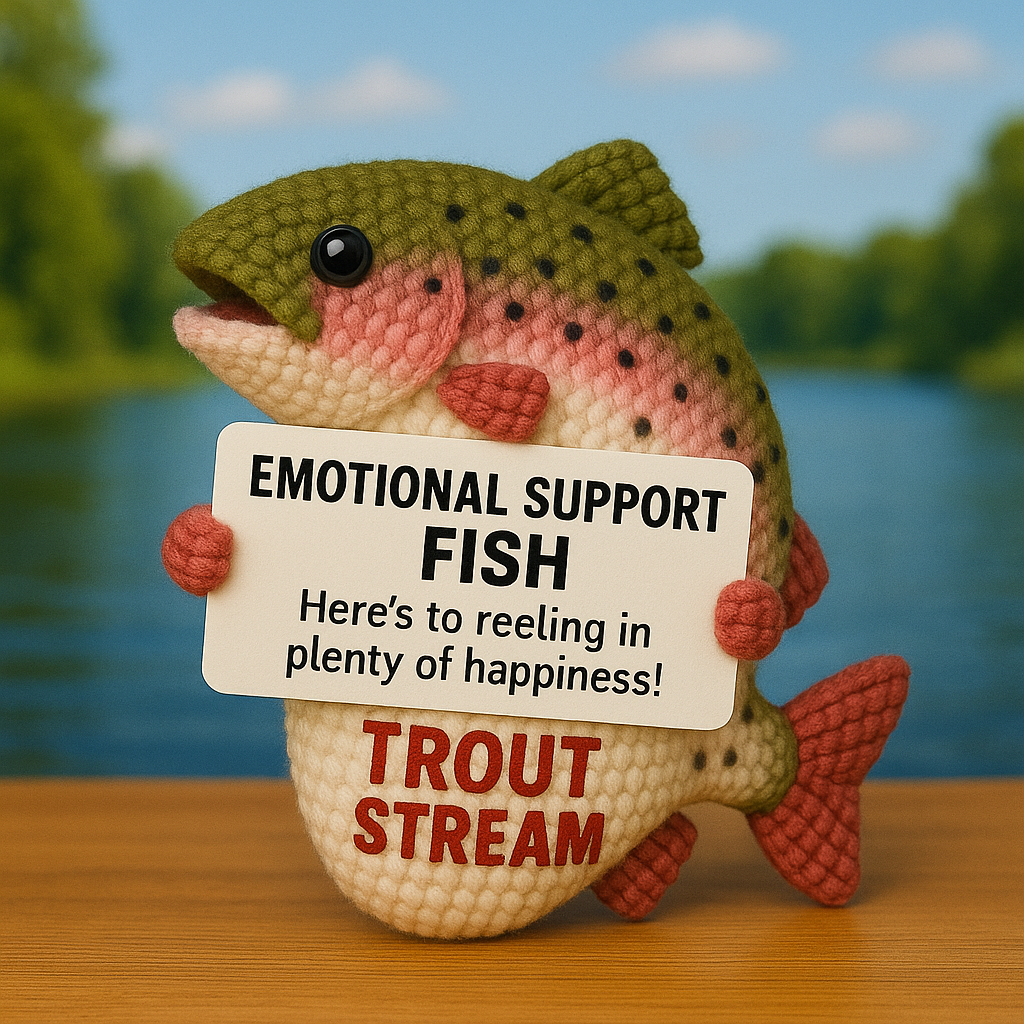 Fishing Emotional Crocheted Support Doll