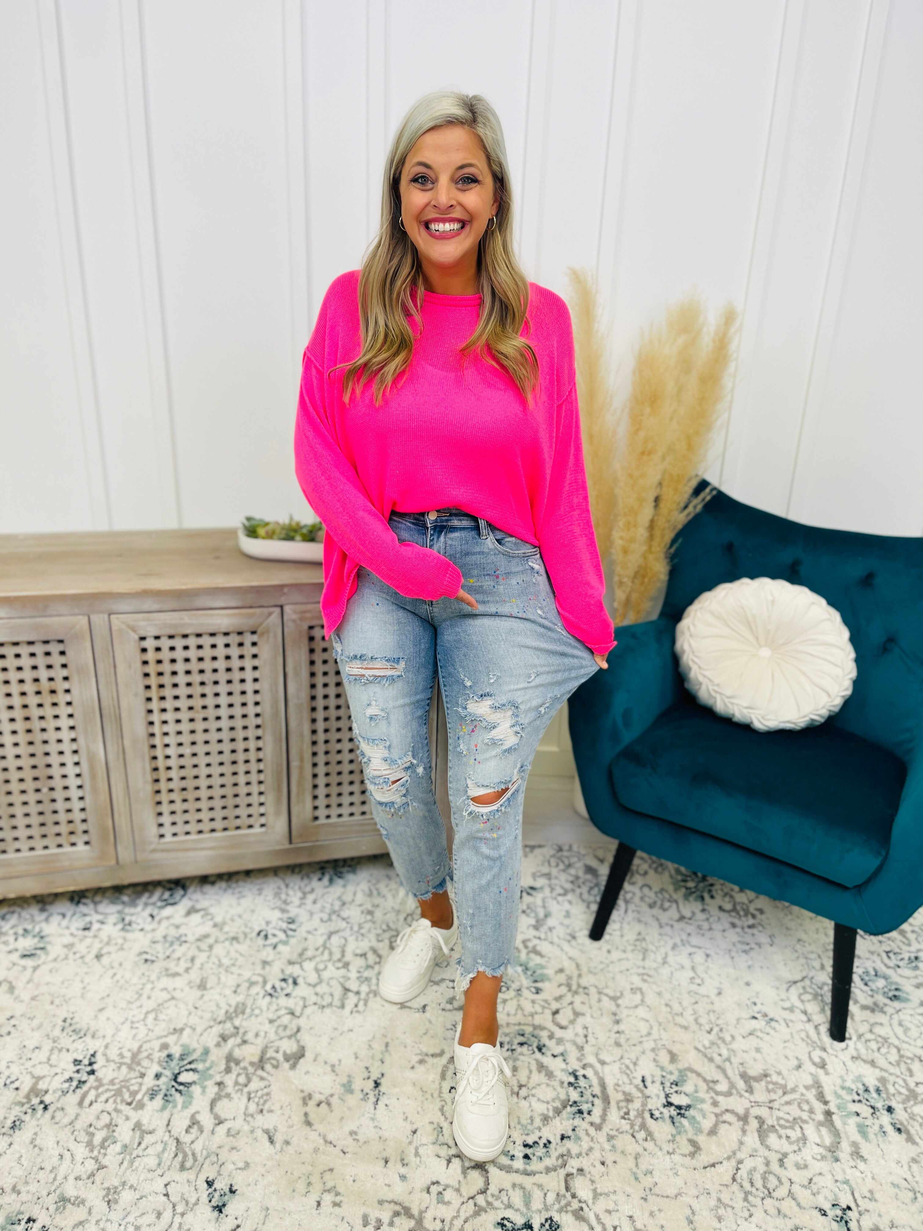 Plus/Reg Color Me Happy Boyfriend Jeans