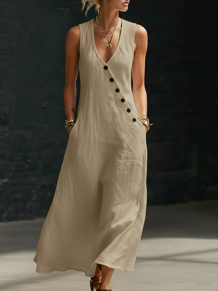 🔥Summer Arrivals🌟Minimalist And Cozy Button-up Dress