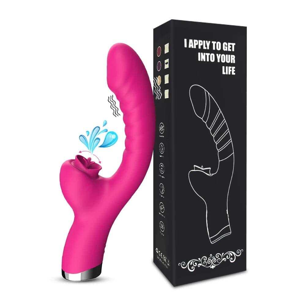 2-in-1 Licking Clitoris & G-Spot Vibrator for Women