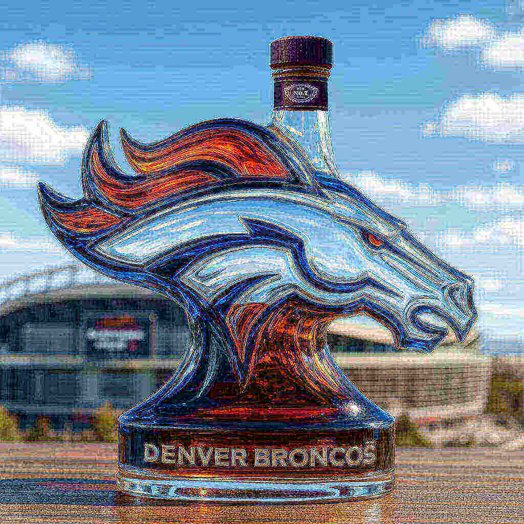 Denver Broncos whiskey bottle