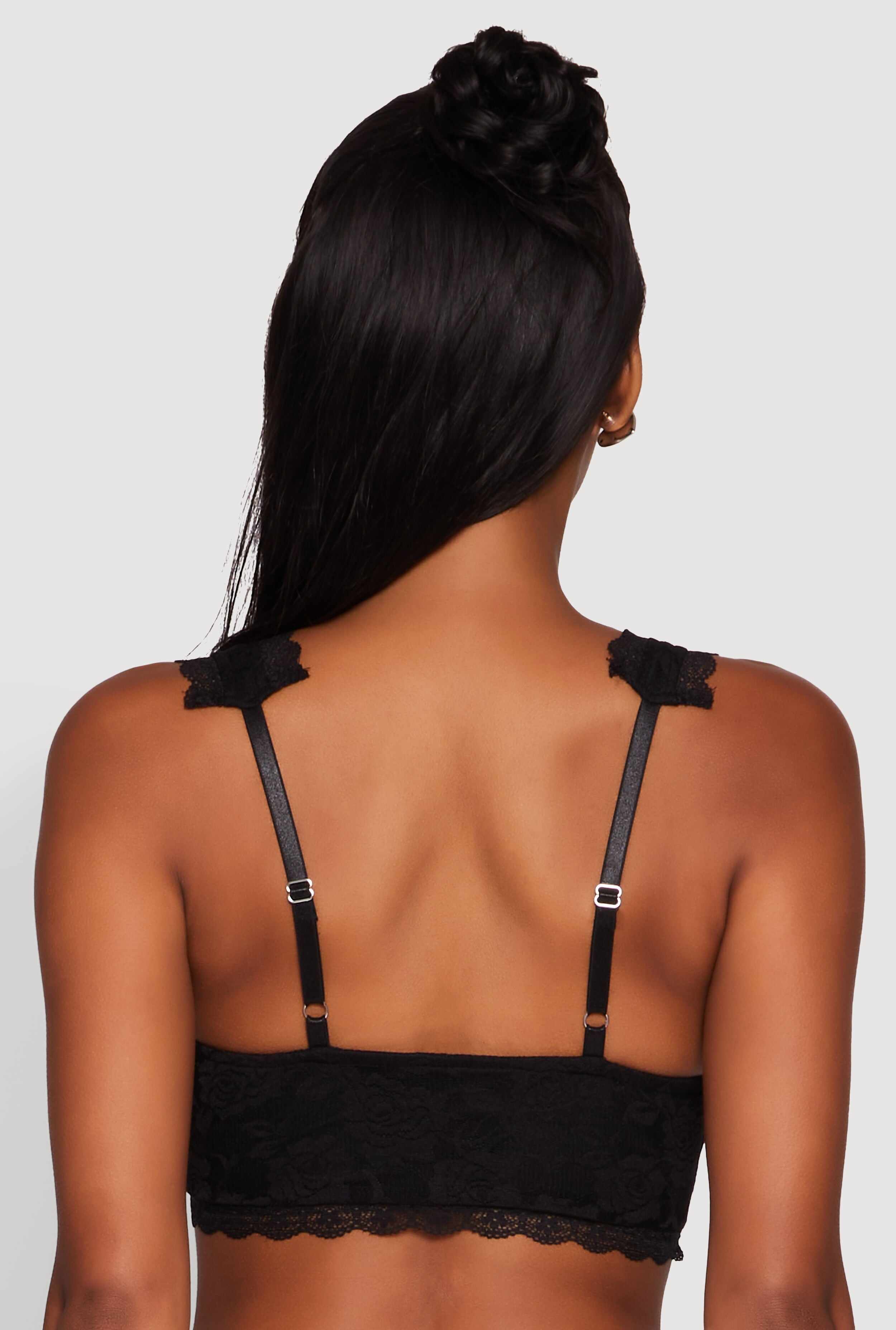 Scalloped Lace Trim V Neck Crop Top