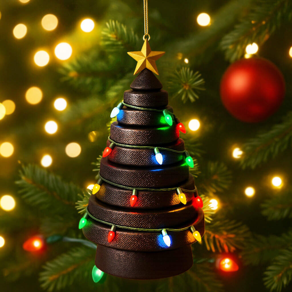 🏒 Ice Hockey Stacked Christmas Tree Ornament