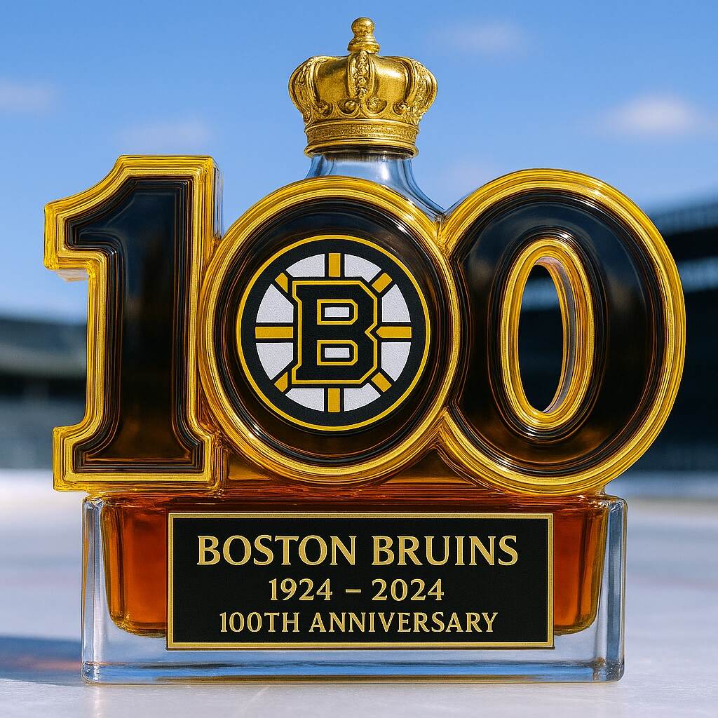 Boston Bruins 100th Anniversary Whiskey Bottle