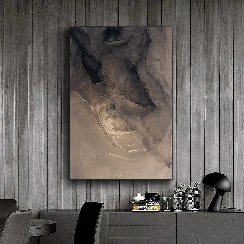 Modern Grey Gold Marble Canvas Wall Art