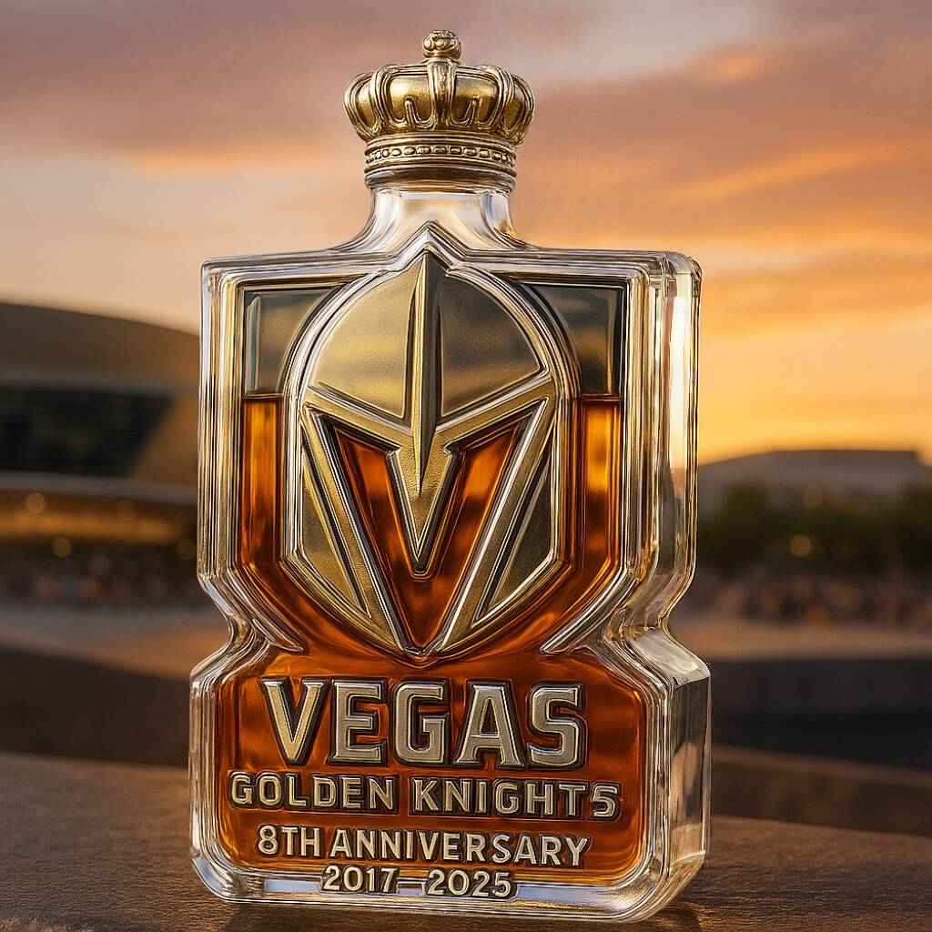 Golden Knights 8th Anniversary Whiskey Bottle