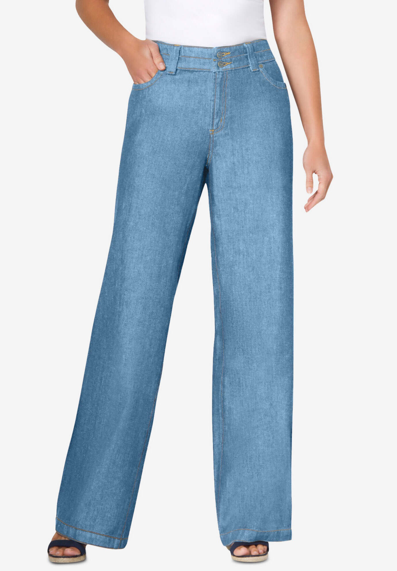 Perfect Cotton Wide-Leg Jean