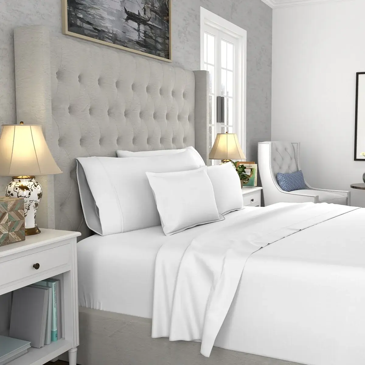 Color Sense 1200TC Premium Cotton-Blend Wrinkle-Resistant Sheet Set