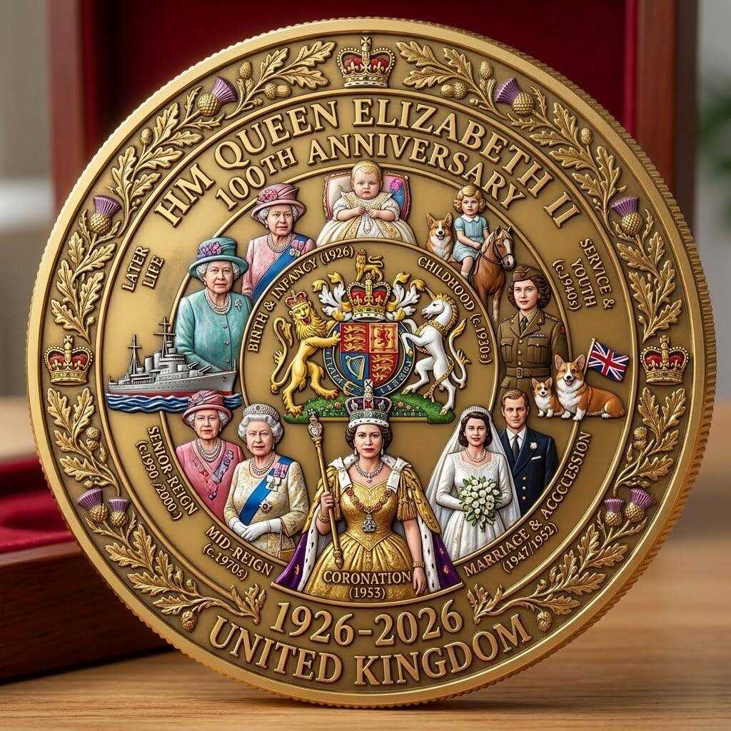 Queen Elizabeth II 100th Anniversary Commemorative Coin（1926-2026）