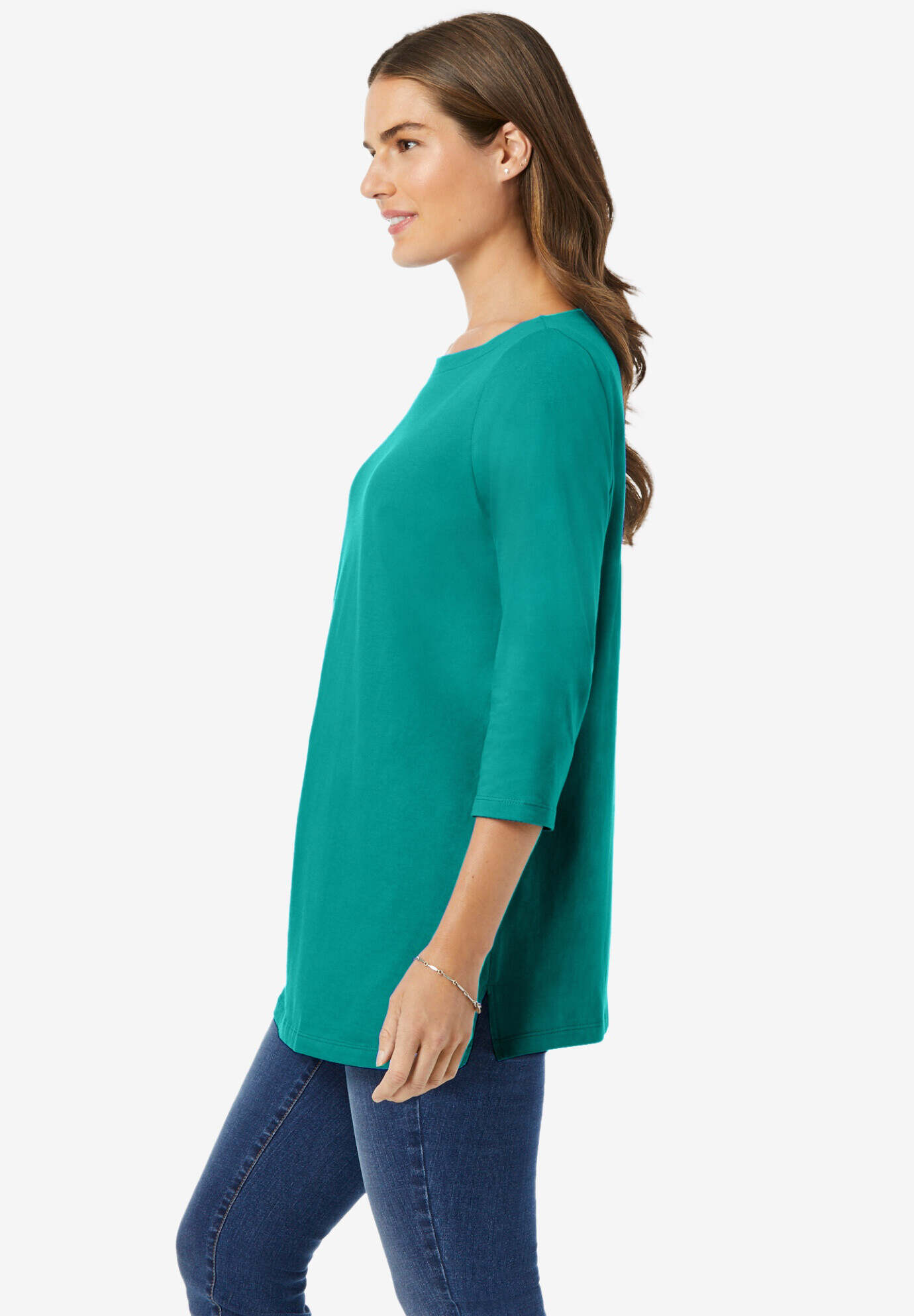 Perfect Three-Quarter Sleeve Boatneck Tee