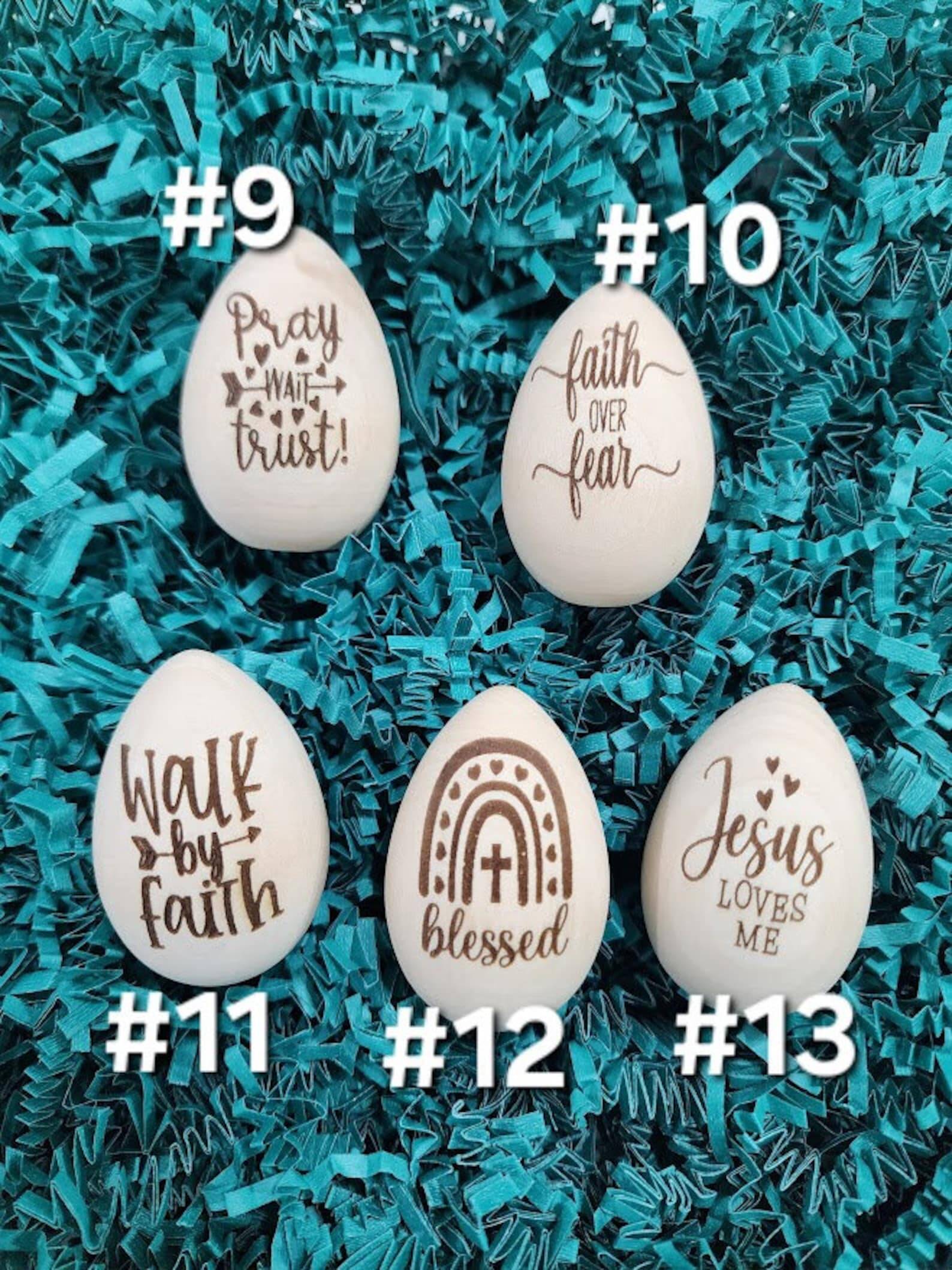 Wood Easter Faith Eggs
